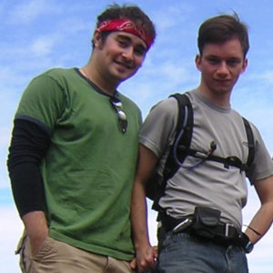 Jake and Dylan hiking